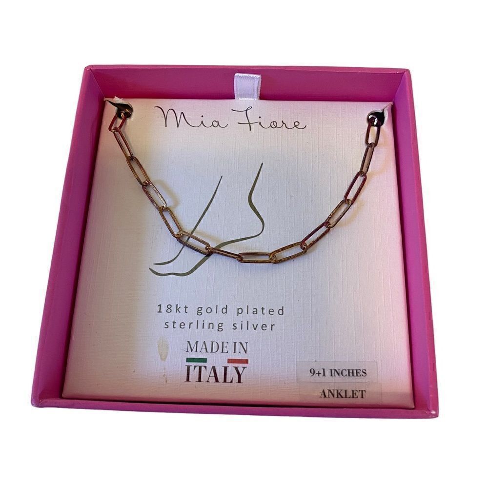 18kt Gold Plated Sterling Silver Delicate Anklet.